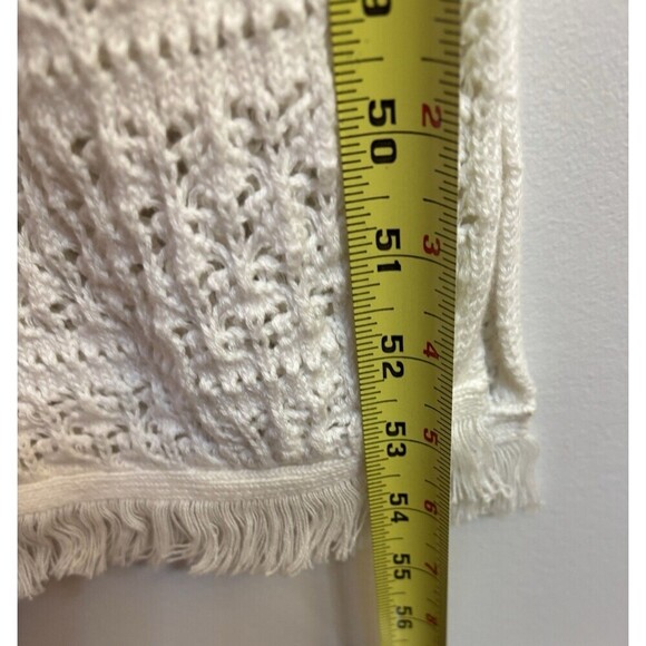 HOUSE OF HARLOW Cream Crochet Knit Long Maxi Tank Dress Women XS Boho Fringe NEW - Picture 10 of 14